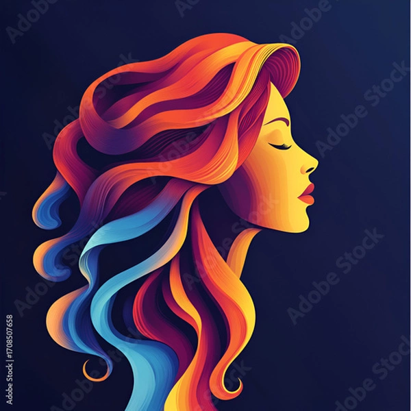 Fototapeta Beautiful illustration of a woman, ideal for use in Pink October campaigns