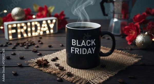 Obraz Black Friday coffee scene