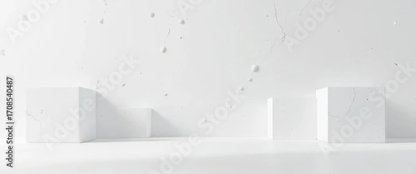 Fototapeta Quiet Geometry  White Squares on White   Minimalist Graphic Design Element for Art