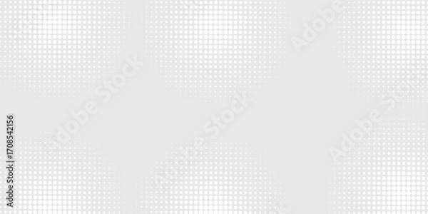 Obraz Dot white gray wave light technology texture background. Abstract big data digital concept.