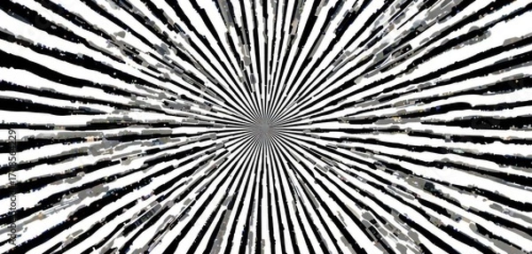 Fototapeta Organic Radial Lines  Imperfect B W Design with Natural Variations, Ideal for Textured and Handmade Look Backgrounds.