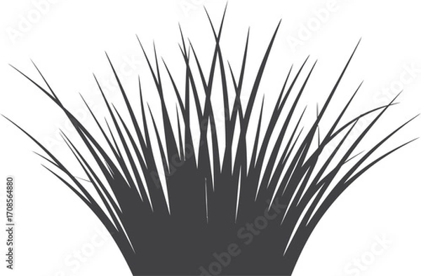 Obraz Stylized silhouette of tall grass blades in a bunch