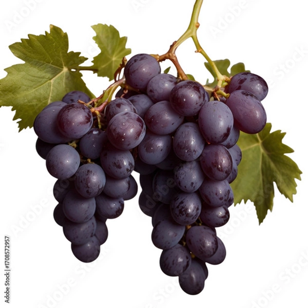 Obraz Bunch of grapes on white background.