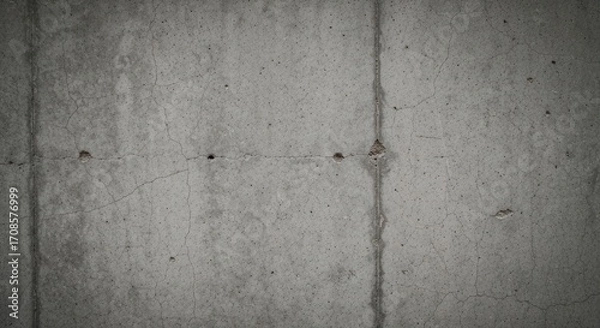 Fototapeta Close-up of a textured concrete wall.  Cracks and small holes