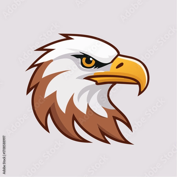 Fototapeta Stylized Illustration of an Eagle Head Depicting Power, Strength, and Freedom in Graphic Design
