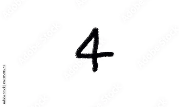 Fototapeta digit 4 Four on isolated and transparent background 