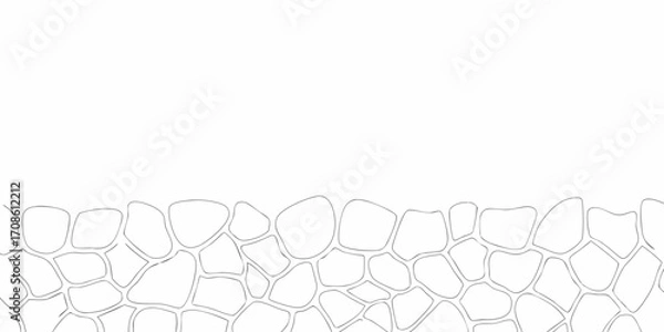 Obraz Organic irregular stone wall pattern outline for background design and texture