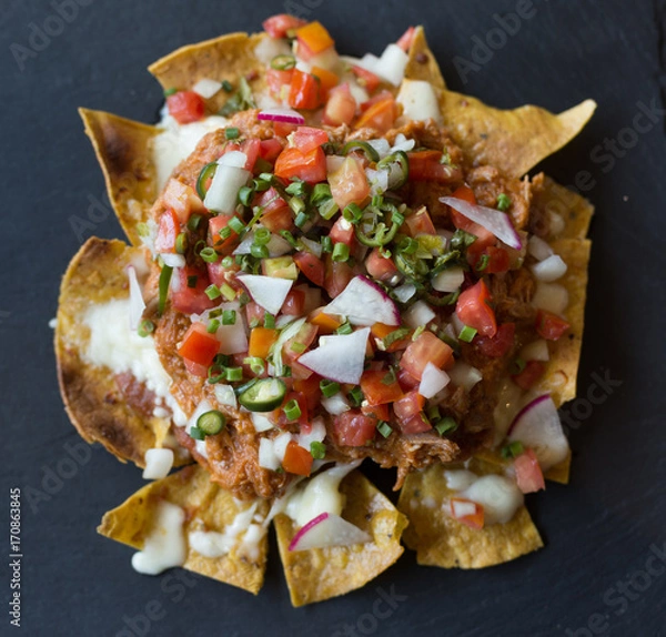 Fototapeta Pulled Pork Nachos