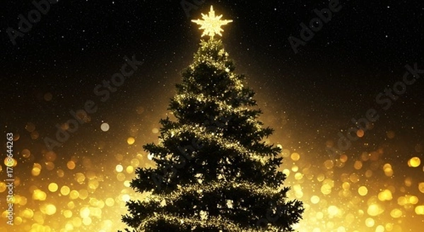 Obraz Illuminated christmas tree