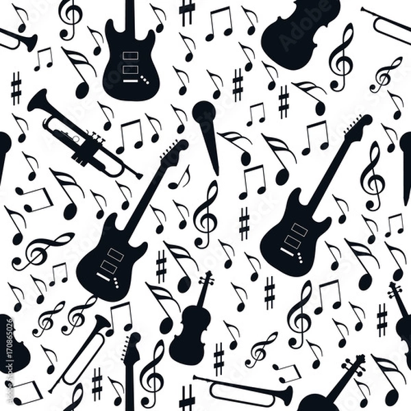 Fototapeta seamless pattern music
