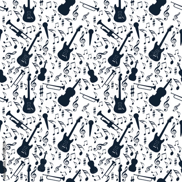 Fototapeta seamless pattern music