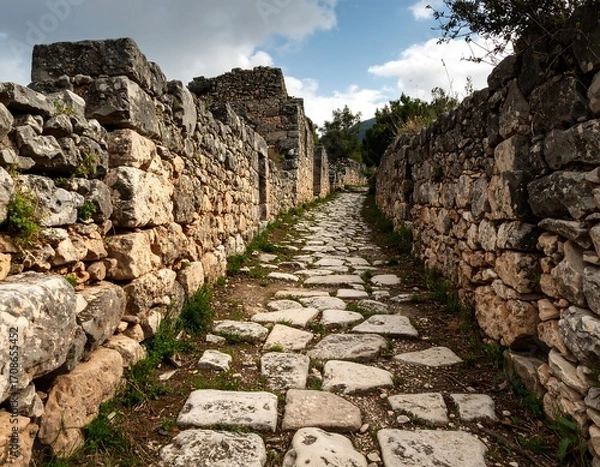 Obraz Ancient stone path between ruins
