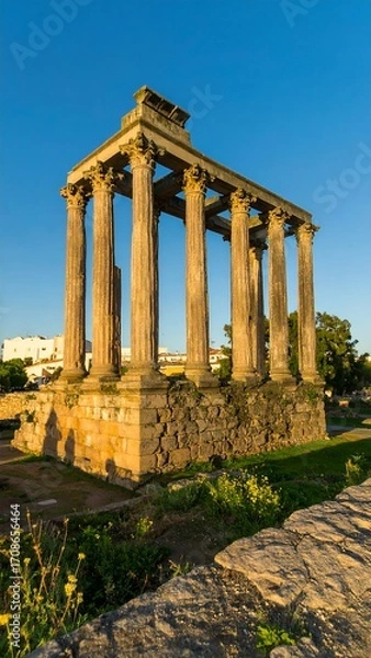 Obraz Ancient stone structure, sunlight