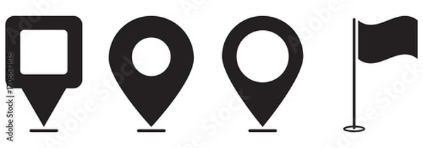 Fototapeta Red map pin location icon. white background. Design EPS 10 