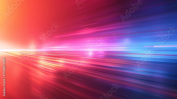 Fototapeta Speed with Light Trails, Abstract, and Motion.