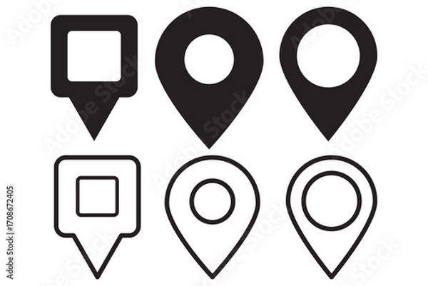 Fototapeta Red map pin location icon. white background. Design EPS 10 