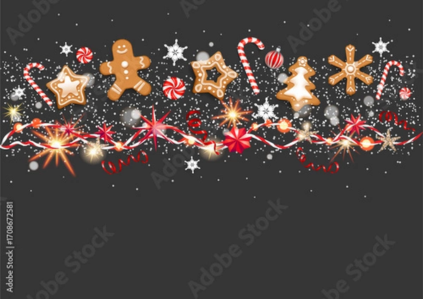 Fototapeta Gingerbread Christmas decorations