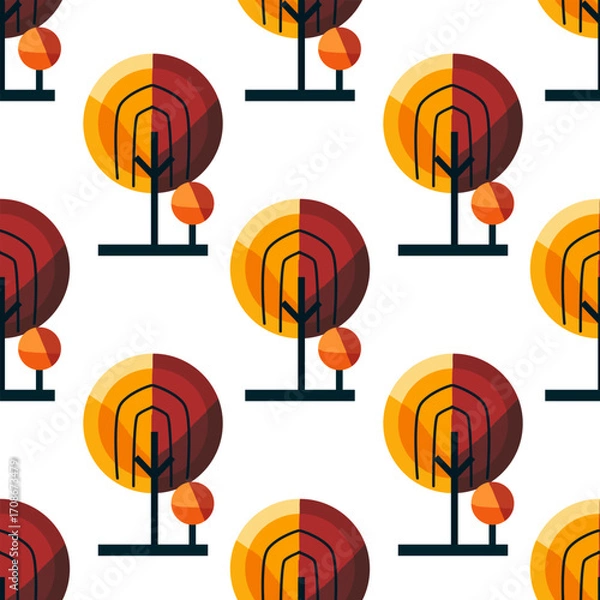 Obraz autumn tree seamless pattern