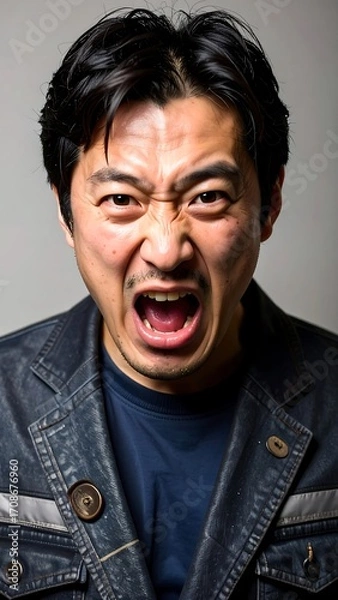 Obraz Angry man portrait