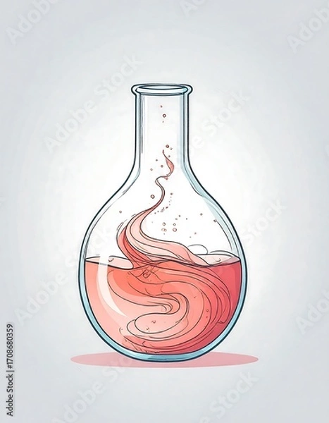 Obraz Animated flask with swirling liquid