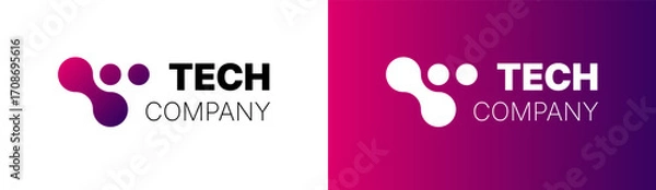Fototapeta TECH COMPANY LOGOTYPE DESIGN. Molecul tech design element vector idea with modern concept