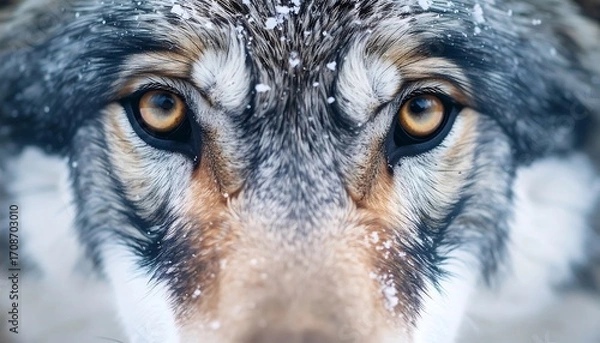 Obraz Close-up wolf eyes in snow