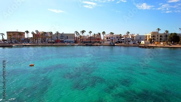 Obraz Porto Cesareo - Italy, Apulia - Aerial view of the bay and the promenade