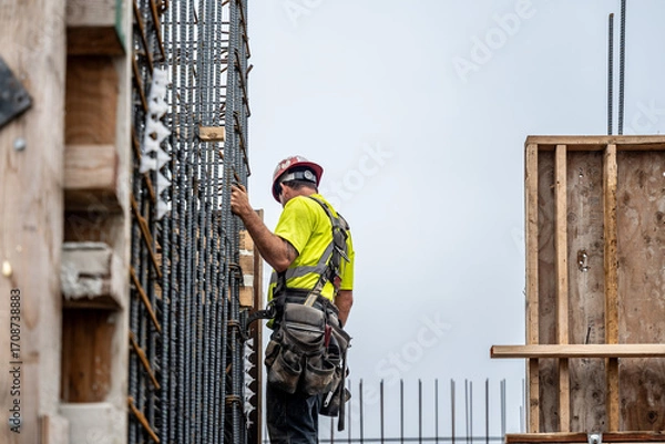 Obraz Worker on a Construction Site