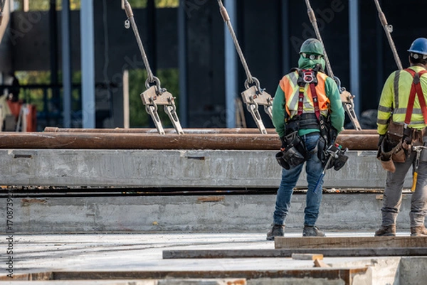Obraz Tilt-Up Process on a Construction Site