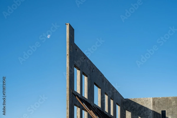 Fototapeta Tilt-Up Process on a Construction Site