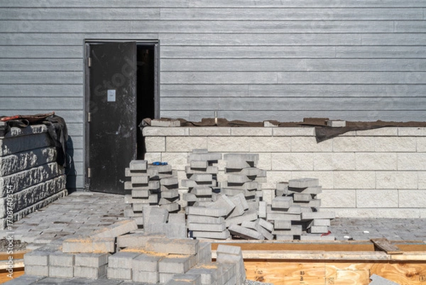 Fototapeta Landscaping Work on a Construction Site