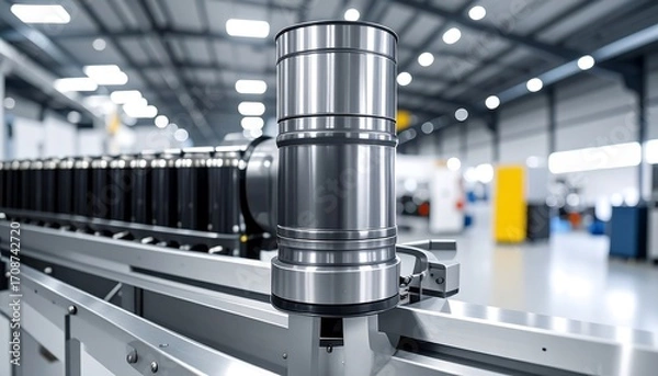 Obraz Metal cylinder machine stands in a factory