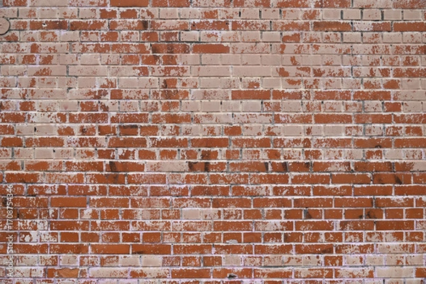 Obraz Brick wall painted pink white paint