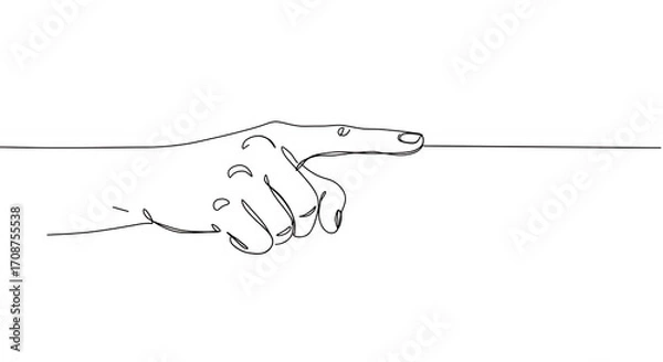 Fototapeta Hand pointing continuous line drawing