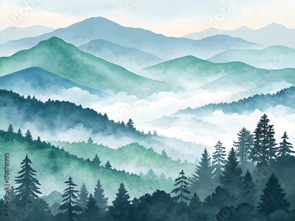 Obraz mountain landscape in the morning