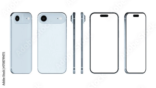 Obraz Sky Blue Smartphone 17 Air Modern Device Template on a white background