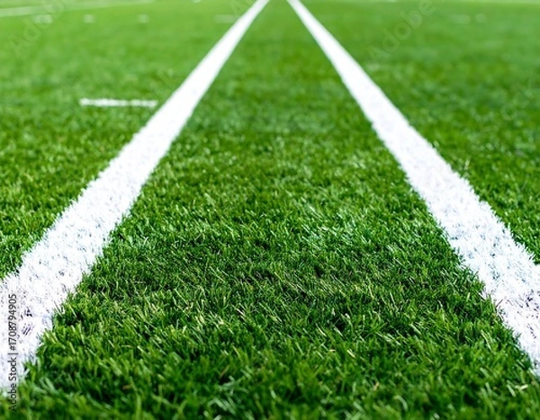 Obraz Artificial turf field with white lines
