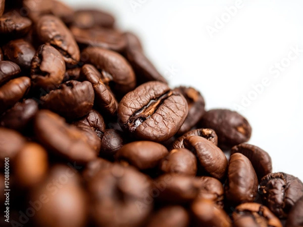 Obraz Close up of roasted coffee beans created with Generative AI