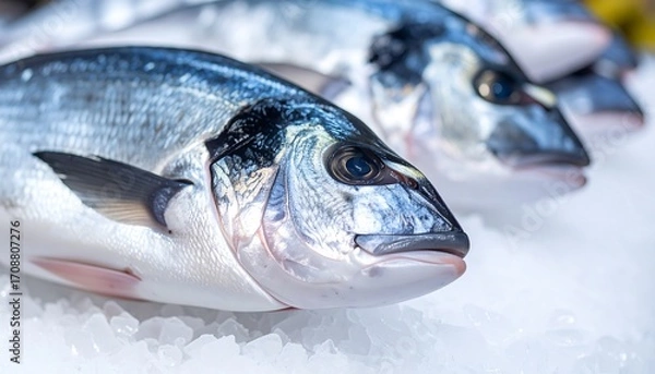Fototapeta Fresh fish on ice (1)