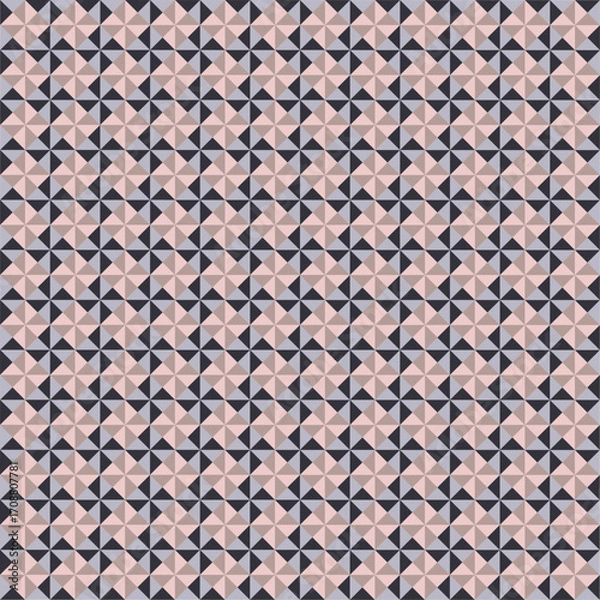 Fototapeta Pattern created from dusty pink, taupe, pale and dark grey triangles