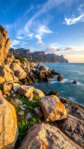 Obraz Coastal rocks at sunset