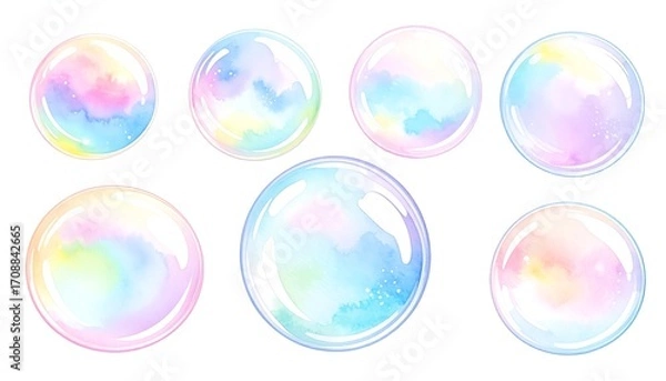 Fototapeta Pastel soap bubbles