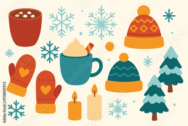 Fototapeta Cozy Winter Elements_simple_compose_.eps