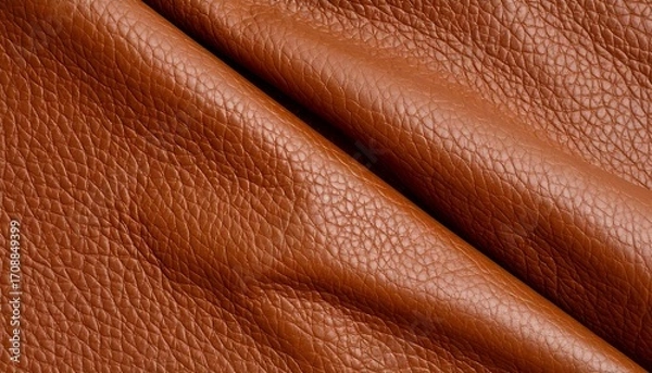 Fototapeta Close-up view of brown leather texture