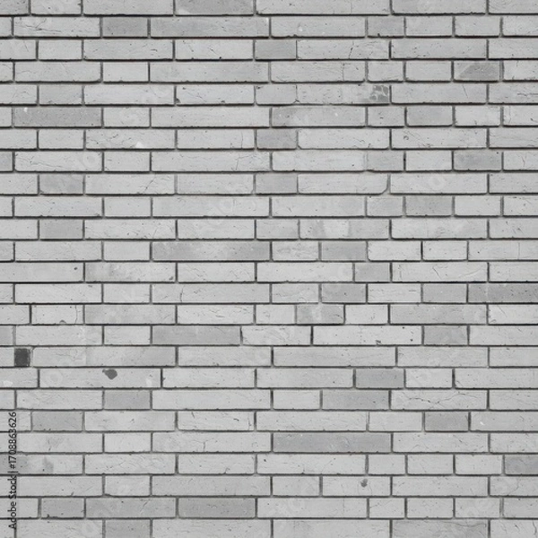 Fototapeta Monochrome brick wall background featuring a repeating pattern of rectangular bricks in varying shades of gray