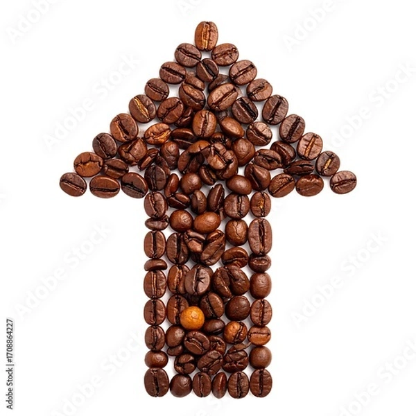 Obraz Coffee beans arranged as an arrow