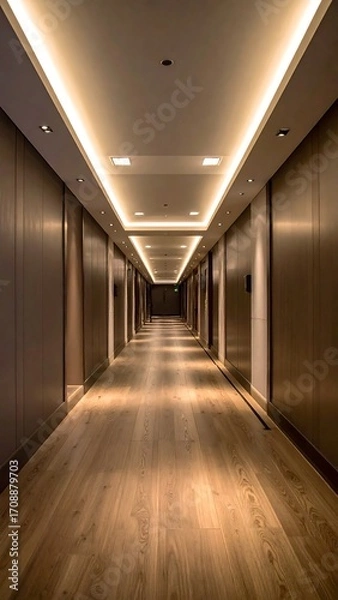 Obraz Empty hotel hallway