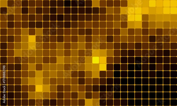 Fototapeta Abstract yellow pixel art grid background. Abstract yellow digital pixel background.