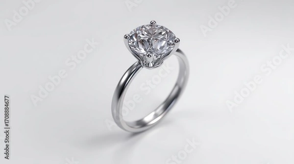 Obraz Round cut diamond engagement ring