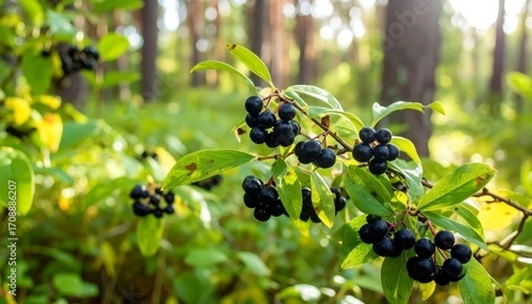 Fototapeta Forest berries on a branch